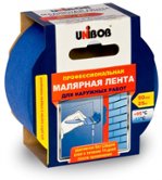 Лента клейкая малярная 50ммх25м для наружных работ синяя UNIBOB (89343)