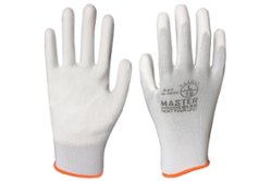 Водоотталкивающие перчатки MASTER COLOR с обливкой из полиуретана, белые (30-4020)