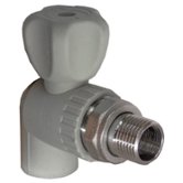 Вентиль для радиаторов угловой VALFEX PP-R 20 х1/2" НР серый (1014720012Г)