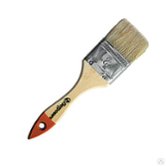 Плоская кисть Петрович 25 мм, натуральная щетина, деревянная лакированная ручка (4100000192)