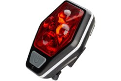 Велосипедный задний фонарь КОСМОС 4RED LED, 2xAAA, ABS-пластик, держатель-крепление/зажим на корпусе (584451)