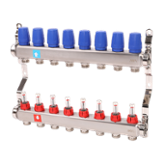 Коллекторный блок из нержавеющей стали со встроенными расходомерами 8 выходов 1ВР х 3/4НР EUROKONUS MVI (MS.508.06)
