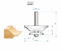 Фреза фигирейная горизонтальная двусторонняя (Ø 79,4 мм; хвостовик12 мм) по дереву Энкор (46581)
