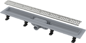 Желоб водоотводящий ALCA PLAST L850 мм, пластик с решеткой из нержавейки (APZ10-850M)