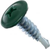 Саморез с прессшайбой RAL 6005 темно-зеленый сверло СтройКреп 4,2х16мм  
