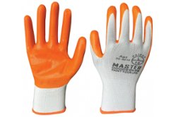 Водоотталкивающие перчатки MASTER COLOR с обливкой из нитрила, белые (30-4010)