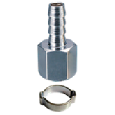 Переходник 1/4"F - елочка (6 мм; обжимное кольцо 6х11 мм) FUBAG (180250)