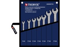 Набор комбинированных трещоточных ключей Thorvik CRRWS7TB с реверсом, в сумке, 8-19 мм, 7 пр. (53467)