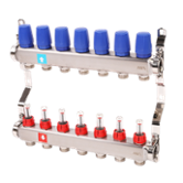 Коллекторный блок из нержавеющей стали со встроенными расходомерами 7 выходов 1ВР х 3/4НР EUROKONUS MVI (MS.507.06)