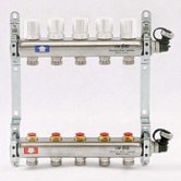 Коллекторный блок из нержавеющей стали со встроенными расходомерами 5 выходов 1ВР х 3/4НР EUROKONUS UNI-FITT (451I4305)