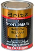 Грунт-эмаль по ржавчине Белая 3в1 быстросохнущая глянцевая БРИЦ 0.8кг 