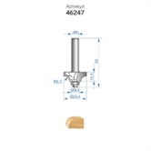 Фреза кромочная калевочная (Ø 25,4х10,5 мм; R 6,3 мм; хвостовик 8 мм) по дереву Энкор (46247)