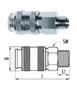 Разъем быстросъемный GAV UNI с резьбой М1/4" UNI-1 (10019)