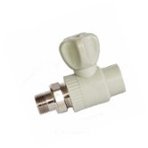 Кран шаровой для радиаторов прямой PP-R 25 мм х 1/2 НР VALFEX серый (10149125Г)