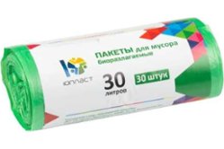 Пакеты для мусора 30л 30шт 8мкм БИО ЮПЛАСТ (ЮХОЗ2044)