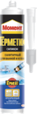 Герметик силиконовый санитарный для ванны и кухни Момент прозрачный 280мл (73623)