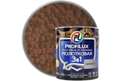 Грунт эмаль по ржавчине 3 в 1 молотковая Profilux темно-коричневая 0,8 кг