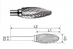 Борфреза Интертулмаш хвостовик 6мм пламевидная 12x32x6x77 ДВ (BH01682X)