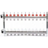 Коллекторный блок из нержавеющей стали со встроенными расходомерами 11 выходов 1ВР х 3/4НР EUROKONUS UNI-FIT (450I4311)
