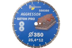 Круг алмазный отрезной Бетон Pro AGGRESSOR 350х25.4х12 мм TRIO-DIAMOND (330350)