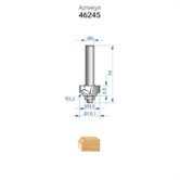 Фреза кромочная калевочная (Ø 19х9,5 мм; R 3,2 мм; хвостовик 8 мм) по дереву Энкор (46245)