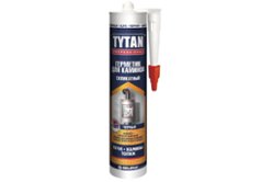 Огнестойкий силикатный герметик для каминов TYTAN PROFESSIONAL до +1500C, черный 280 мл (74775)
