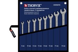 Набор комбинированных трещоточных ключей Thorvik CRWS8TB в сумке, 8-19 мм, 8 пр. (53471)