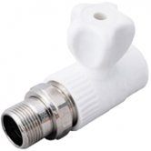 Вентиль для радиаторов прямой  VALFEX PP-R 20 х1/2"НР белый (1014620012)