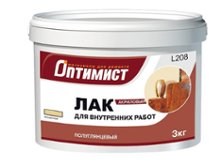 Лак акриловый Оптимист L208 бесцветный полуглянцевый 3кг 