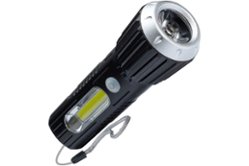 Ручной аккумуляторный фонарь КОСМОС 1Вт LED+2Вт COB, коллиматорная линза, Li-ion 18650 1000mAh, ABS-пластик, USB шнур  (584435)
