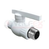 Кран шаровой комбинированный PP-R НР 25х 3/4" белый VALFEX (10144225)