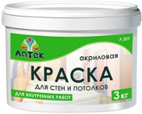 Краска для стен и потолков Латек Л201, белая, 3 кг 