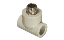 Тройник полипропиленовый комбинированный PP-R  20мм х 1/2" НР серый FV-Plast (222520)