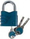 Замок навесной 50мм алюминиевый корпус синий FIT (67055)