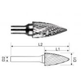 Борфреза Интертулмаш хвостовик 6мм гиперборическая с точечным концом 12х25х6х70 ДВ (BG01547X)