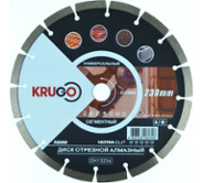 Круг алмазный KRUGO ø230x2.6x10х22.2  бетон/кирпич сегментированный