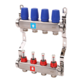 Коллекторный блок из нержавеющей стали со встроенными расходомерами 4 выхода 1ВР х 3/4НР EUROKONUS MVI (MS.504.06)