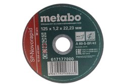 Круг отрезной по нержавеющей стали (125 x 1.2 x 22,2 мм) SP-Novorapid RU Metabo (617177000)