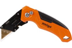 Нож со сменным лезвием трапеция металлический корпус AMIGO (77201)