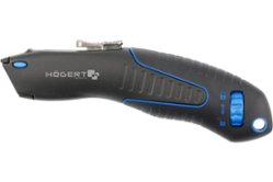 Нож с трапециевидным лезвием HOGERT TECHNIK алюминий, SK4 черный стальное лезвие HT4C625 (41952)