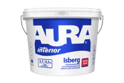Глубокоматовая потолочная водоэмульсионная краска Eskaro Aura Isberg, белая, 2.7 л	