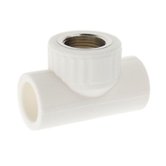 Тройник полипропиленовый комбинированный PP-R 32 мм х1" ВР  VALFEX белый (10127032)