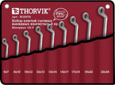 Набор гаечных накидных изогнутых ключей Thorvik W2S9TB серии ARC, 6-24 мм  9 предметов (52624)