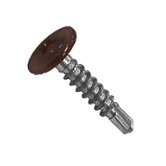 Саморез с прессшайбой 4,2х41 сверло RAL8017 темно-коричневый СтройКреп