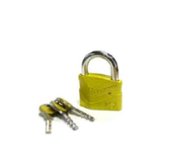 Замок навесной 50мм алюминиевый корпус желтый FIT (67047)