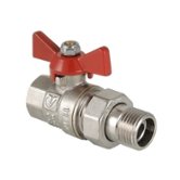Кран шаровой с накидной гайкой Valtec 1/2" FM, бабочка, белая (VT.227.NW.04)