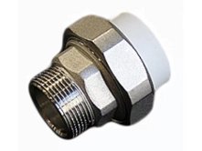 Муфта полипропиленовая разъемная PP-R 25 мм x 3/4" НР серая VALFEX (10156020Г)