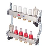 Коллекторный блок из нержавеющей стали 4 выхода 1ВР х 3/4НР EUROKONUS Valtec (Vtc.588.EMNX.0604)