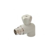 Кран шаровой для радиаторов угловой PP-R 25 мм х 1/2 НР VALFEX серый (10148125Г)