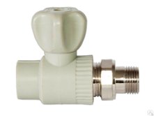 Кран шаровой для радиаторов. прямой PP-R 25 мм х 3/4 НР VALFEX серый (10149025Г)